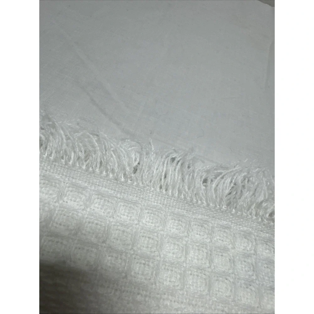 Vintage Baby Blanket White Woven Infant Shawl 40